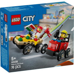 Klocki LEGO 60458 Zestaw wyścigówek - pizza kontra wóz strażacki CITY